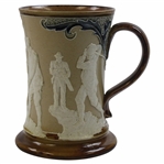 Doulton Lambeth Art Nouveau Waisted Rim Tankard With Golfers In Relief 