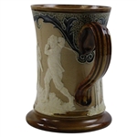 Doulton Lambeth Art Nouveau Waisted Rim Tankard With Golfers In Relief 