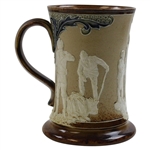 Doulton Lambeth Art Nouveau Waisted Rim Tankard With Golfers In Relief 