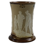 Doulton Lambeth Art Nouveau Waisted Rim Tankard With Golfers In Relief 