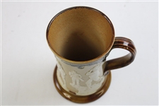 Doulton Lambeth Art Nouveau Waisted Rim Tankard With Golfers In Relief 