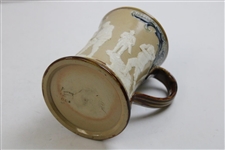 Doulton Lambeth Art Nouveau Waisted Rim Tankard With Golfers In Relief 