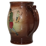 Royal Doulton Kingsware Chas. Crombie Puritan Golfers Airbrush Brown Golf Tankard