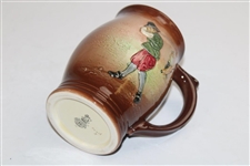Royal Doulton Kingsware Chas. Crombie Puritan Golfers Airbrush Brown Golf Tankard