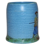 Crown Ducal Humorous Golf Scene Blue Mug 4.5” Circa 1930