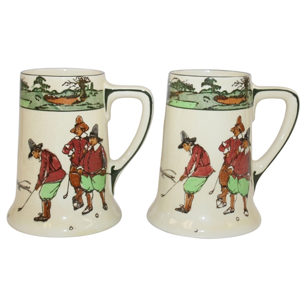 Royal Doulton Pair Of Chas. Crombie Golf Seriesware Mugs