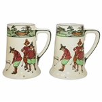 Royal Doulton Pair Of Chas. Crombie Golf Seriesware Mugs