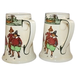 Royal Doulton Pair Of Chas. Crombie Golf Seriesware Mugs