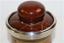 Royal Doulton Kingsware Golf Tobacco Jar with Sterling Silver Rim 