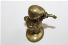 Small Vintage Brass Golfer Boy/Caddy