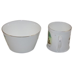 c.1900 Foley Bone China Golf Bowl & Mug Featuring Red Jacket Golfers
