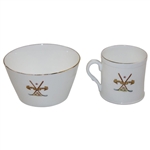 c.1900 Foley Bone China Golf Bowl & Mug Featuring Red Jacket Golfers