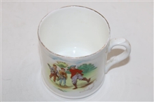 c.1900 Foley Bone China Golf Bowl & Mug Featuring Red Jacket Golfers