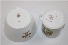 c.1900 Foley Bone China Golf Bowl & Mug Featuring Red Jacket Golfers