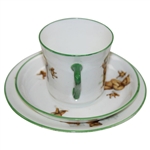 c.1900 Woods & Sons England Bone China Teddy Bear Playing Sports Cup/Saucer/Side Plate