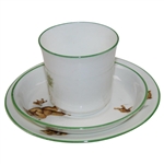c.1900 Woods & Sons England Bone China Teddy Bear Playing Sports Cup/Saucer/Side Plate