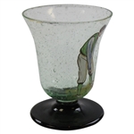 Vintage Bubble Glass With Golfer Shot Glass