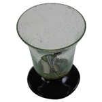 Vintage Bubble Glass With Golfer Shot Glass