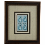 Four (4) Bobby Jones USA 18c Postage Stamps - Framed
