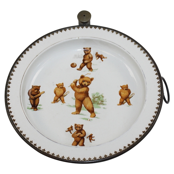 Early 1900s Prince of Wares English Teddy Bears Golf Porridge Warmer