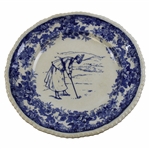 c.1900 Minton Lady Golfer Blue & White Plate