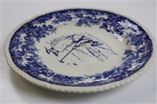 c.1900 Minton Lady Golfer Blue & White Plate