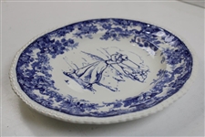 c.1900 Minton Lady Golfer Blue & White Plate