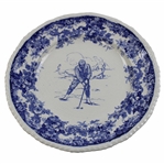 c.1900 Minton Gentleman Golfer Blue & White Plate