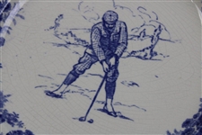 c.1900 Minton Gentleman Golfer Blue & White Plate