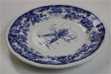 c.1900 Minton Gentleman Golfer Blue & White Plate