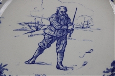 c.1900 Minton Gentleman Golfer Blue & White Plate