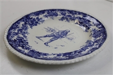c.1900 Minton Gentleman Golfer Blue & White Plate