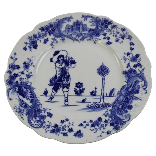 1903 Royal Doulton Picturesque Scenes Golf Plate - Impressed On The Back 1903