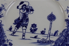 1903 Royal Doulton Picturesque Scenes Golf Plate - Impressed On The Back '1903'