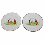 c.1900 Carlton Ware Red Jacket Golfer Side Plates