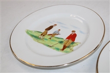 c.1900 Carlton Ware Red Jacket Golfer Side Plates