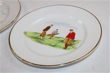 c.1900 Carlton Ware Red Jacket Golfer Side Plates