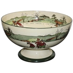 Royal Doulton Rare Large Punchbowl Featuring Chas. Crombie Puritan Golfers In Various Scenes On The Golf Course 
