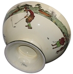 Royal Doulton Rare Large Punchbowl Featuring Chas. Crombie Puritan Golfers In Various Scenes On The Golf Course 