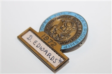 1972 US Open at Pebble Beach Contestant Badge - Danny Edwards