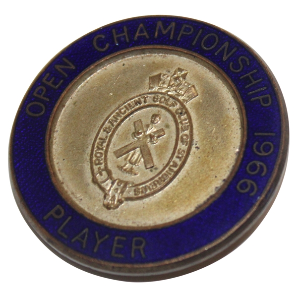 1966 The Open Championship at St. Andrews Player Badge - Jack Nicklaus Grand Slam!