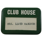 1963 Masters Tournament Clubhouse Badge - Mrs. Lloyd Mangrum