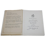 1950 Augusta National Golf Club Masters Invitation Given to Charles Ward from Bobby Jones!