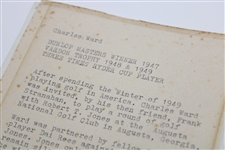 1950 Augusta National Golf Club Masters Invitation Given to Charles Ward from Bobby Jones!