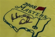 Palmer, Nicklaus & Player 'Big Three' Signed 2008 Masters Embroidered Flag JSA ALOA