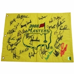 Palmer, Mickelson & 25 Past Champions Signed 2008 Masters Embroidered Flag JSA ALOA