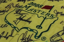 Palmer, Mickelson & 25 Past Champions Signed 2008 Masters Embroidered Flag JSA ALOA