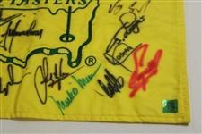 Palmer, Mickelson & 25 Past Champions Signed 2008 Masters Embroidered Flag JSA ALOA