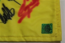 Palmer, Mickelson & 25 Past Champions Signed 2008 Masters Embroidered Flag JSA ALOA