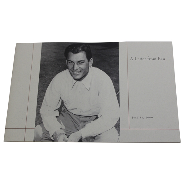 Merion Golf Club Ben Hogan Book A Letter From Ben - June 11, 2000